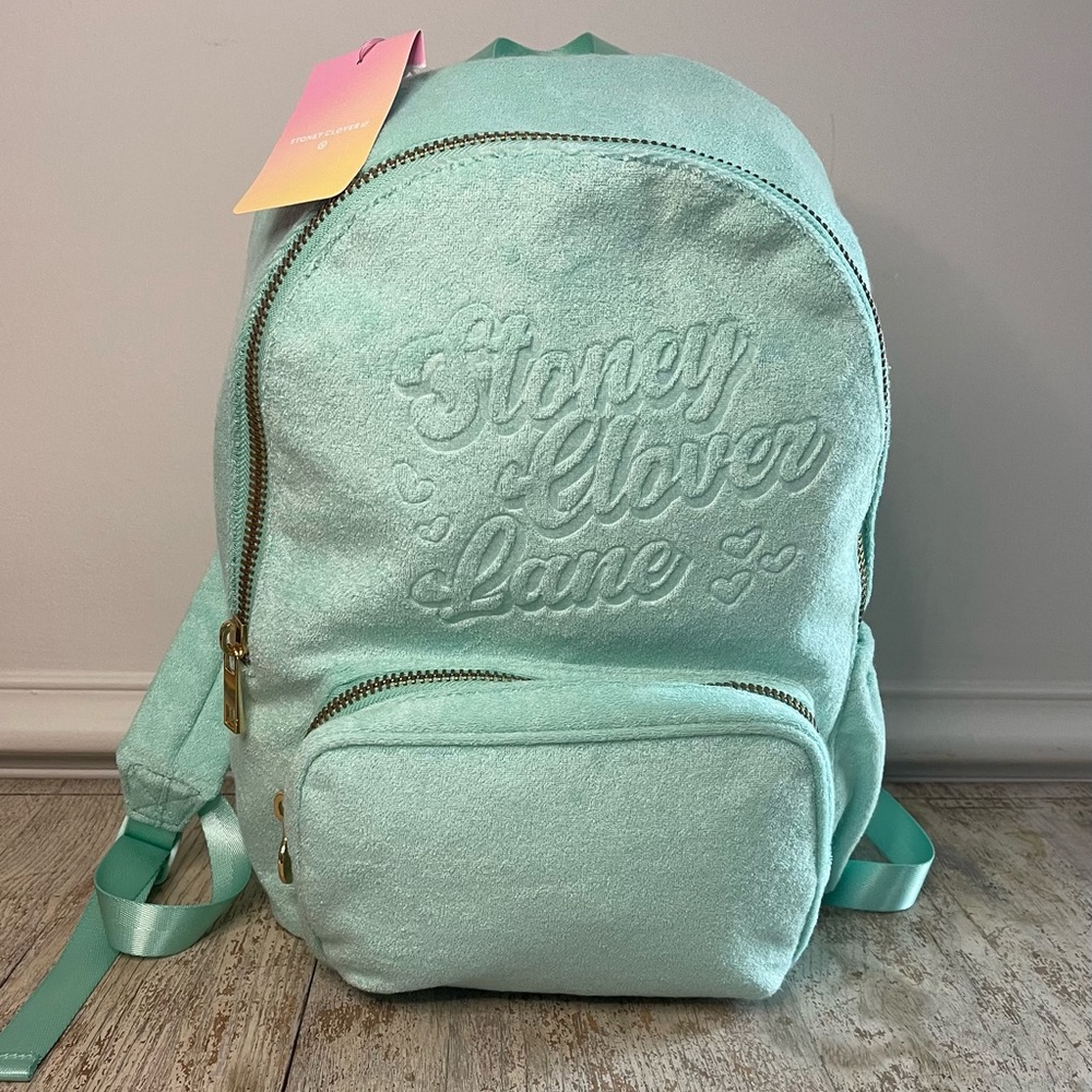 Stoney Clover Lane x Target Backpack Full Size Mint Green Terry Logo Beach Pool